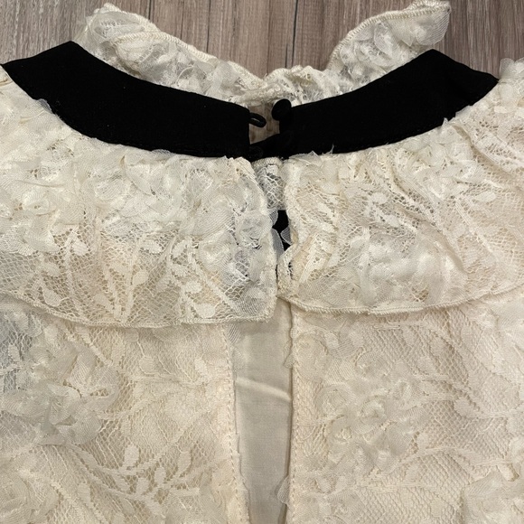 Zara sleeveless ruffled lace dress with dropped waist & contrasting necktie NWT - Picture 9 of 13